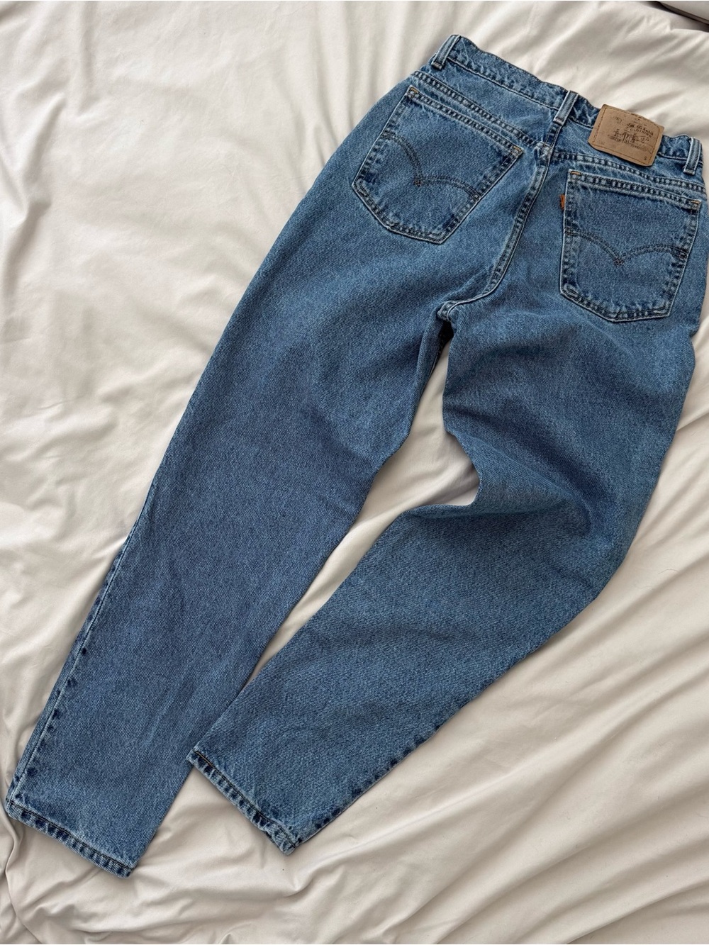 VTG Levis 921 Orange Tab Jeans Womens 10 Short Tapered Leg Blue Made in USA 90s